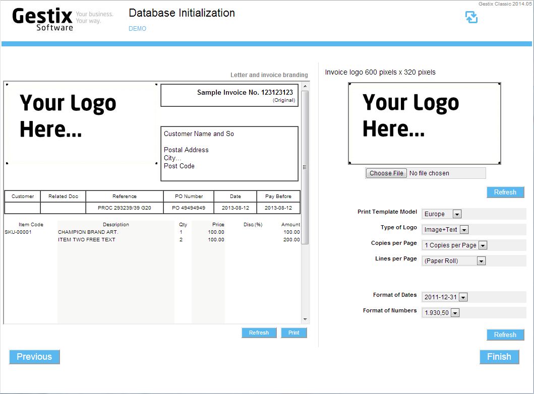 Invoice branding