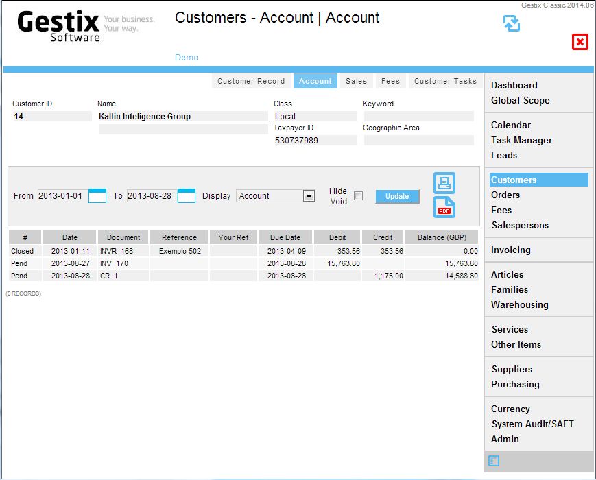 From invoice to return memo, to account statement