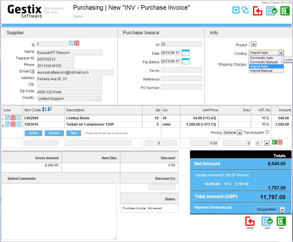 Diluting the shipping cost across the items  in a purchase invoice.
