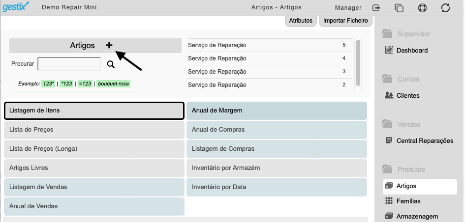 Software de Gestão Gestix Repair Central - novo artigo